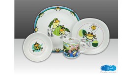 Kindergeschirr-Set mit Tiermotiv Porzellan 
