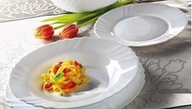 Teller Flach ca 20cm Arcopal Hartglas Ebro Weiss