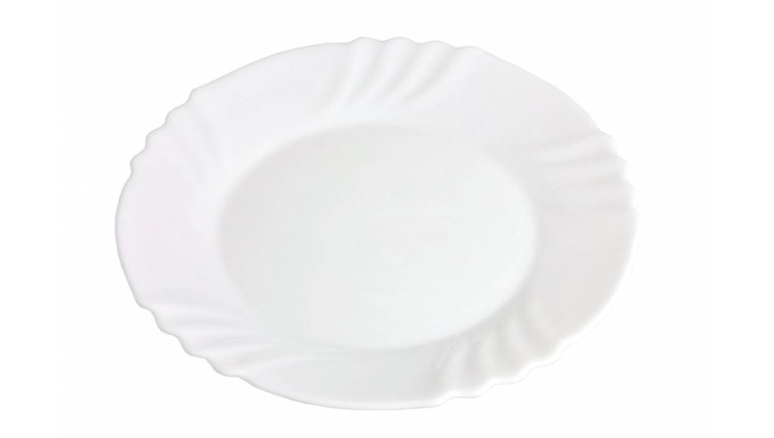 Speiseteller Teller Flach 25,5 cm Arcopal Hartglas Weiss