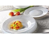 Speiseteller Teller Flach 25,5 cm Arcopal Hartglas Weiss